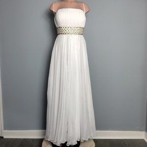 Prom and Pageant White Jeweled Gown by Wow!   size 10